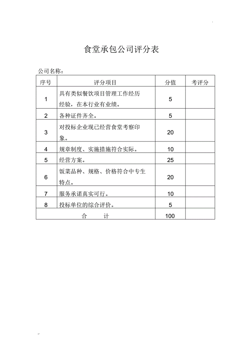 保洁服务招标评分标准(保洁服务招标评分标准最新)